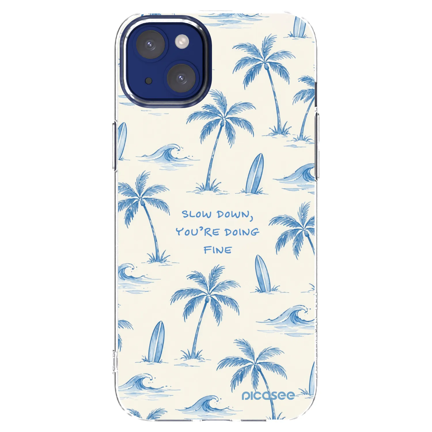 Picasee silikonski prozorni ovitek za Apple iPhone 14 Plus - Slow Tide