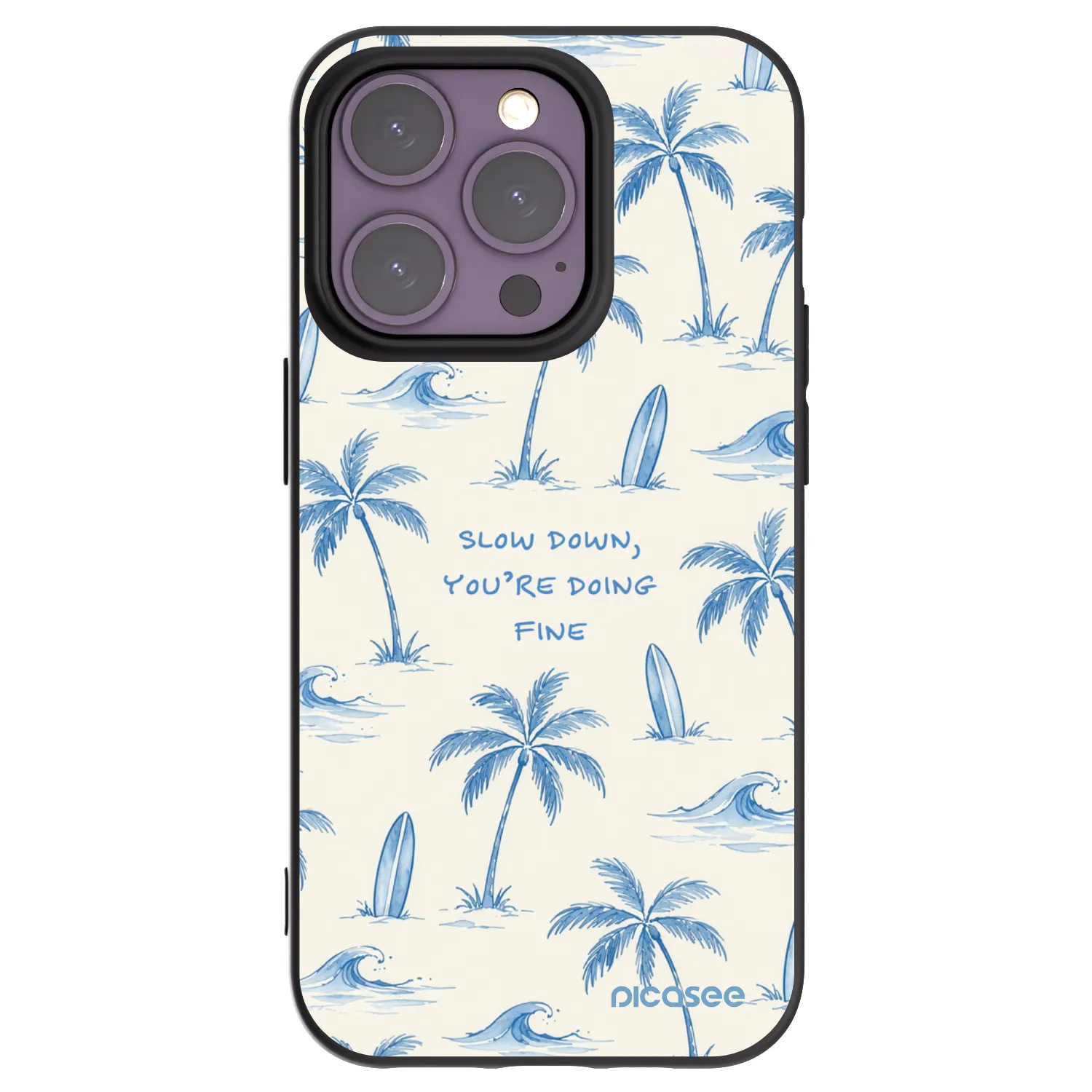 Picasee silikonski črni ovitek za Apple iPhone 14 Pro - Slow Tide