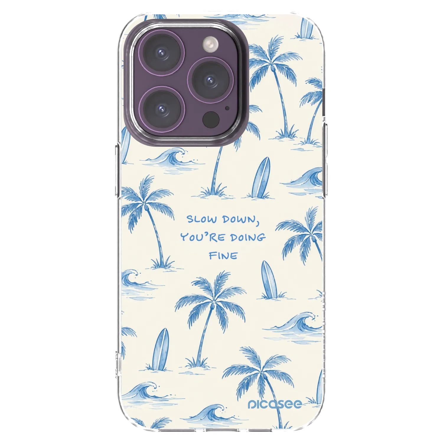 Picasee silikonski prozorni ovitek za Apple iPhone 14 Pro - Slow Tide