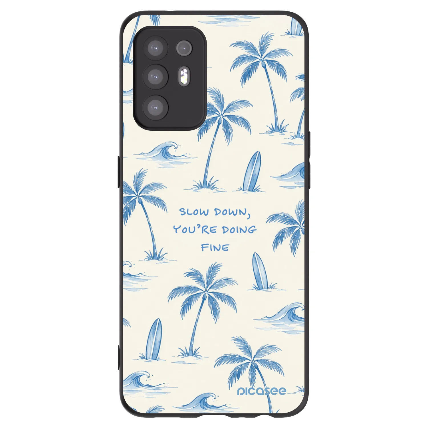 Picasee silikonski črni ovitek za OPPO A94 5G - Slow Tide