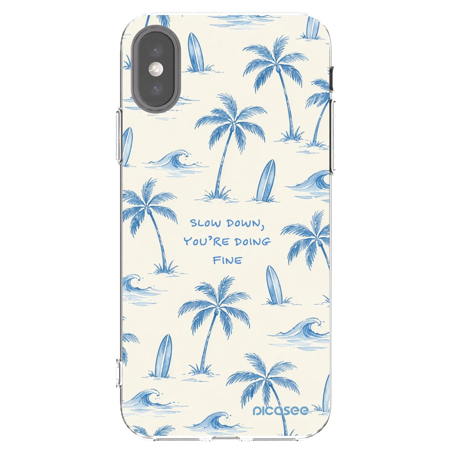 Picasee silikonski prozorni ovitek za Apple iPhone X/XS - Slow Tide