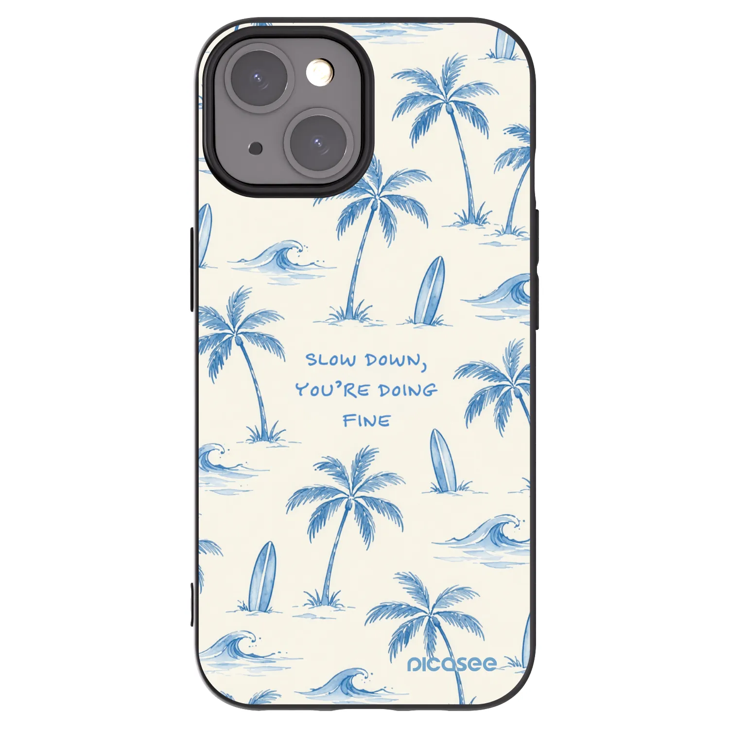 Picasee silikonski črni ovitek za Apple iPhone 15 - Slow Tide