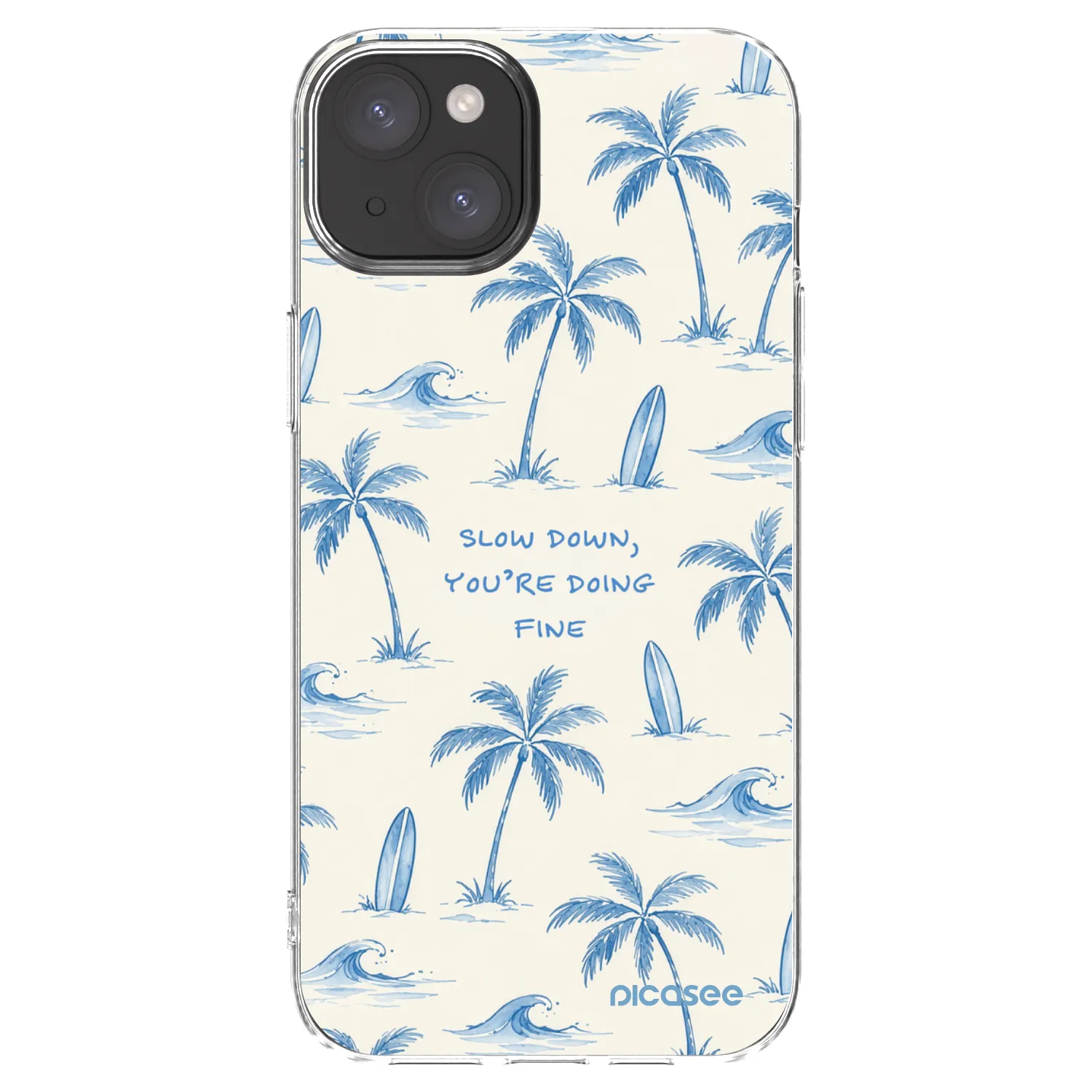 Picasee silikonski prozorni ovitek za Apple iPhone 15 Plus - Slow Tide