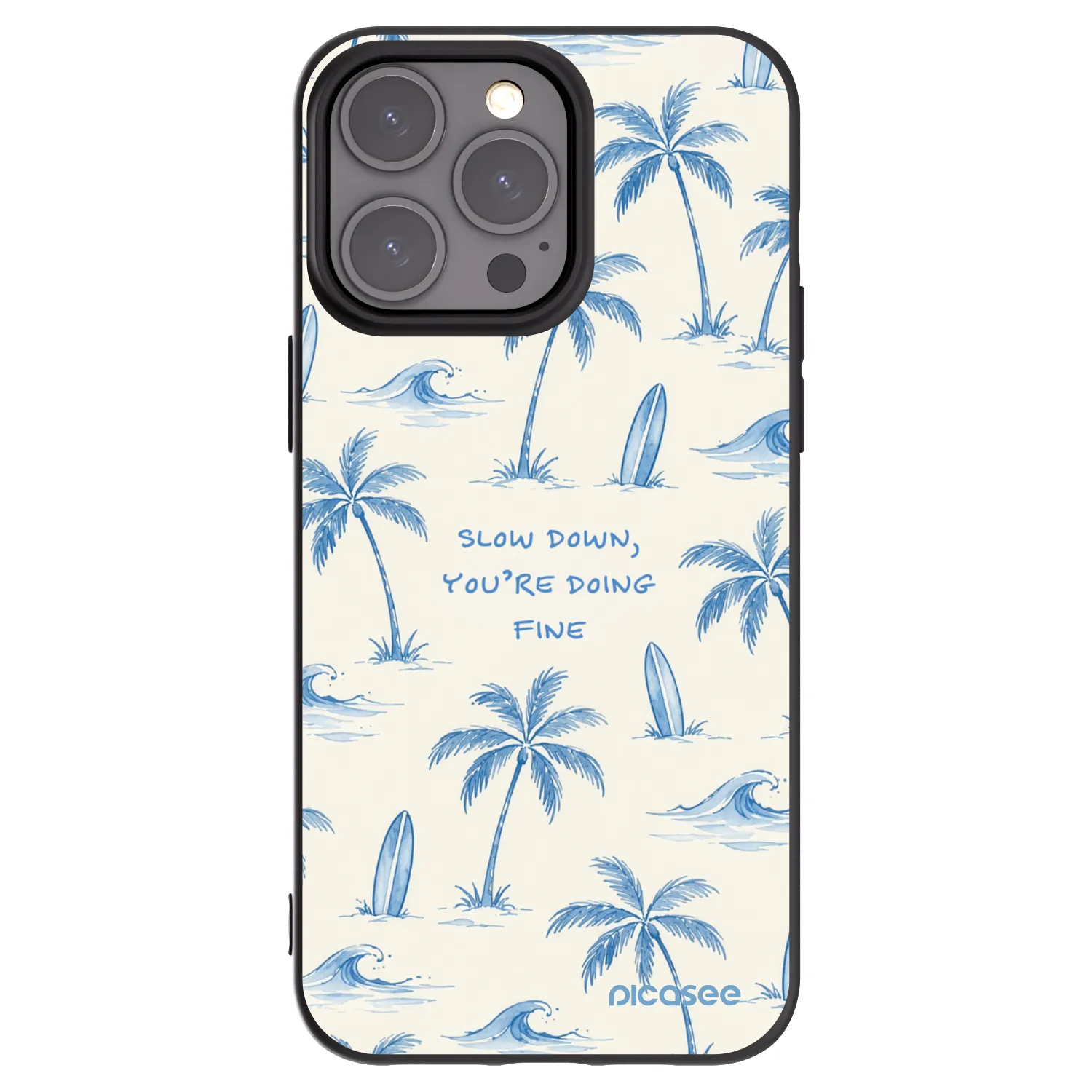 Picasee silikonski črni ovitek za Apple iPhone 15 Pro Max - Slow Tide