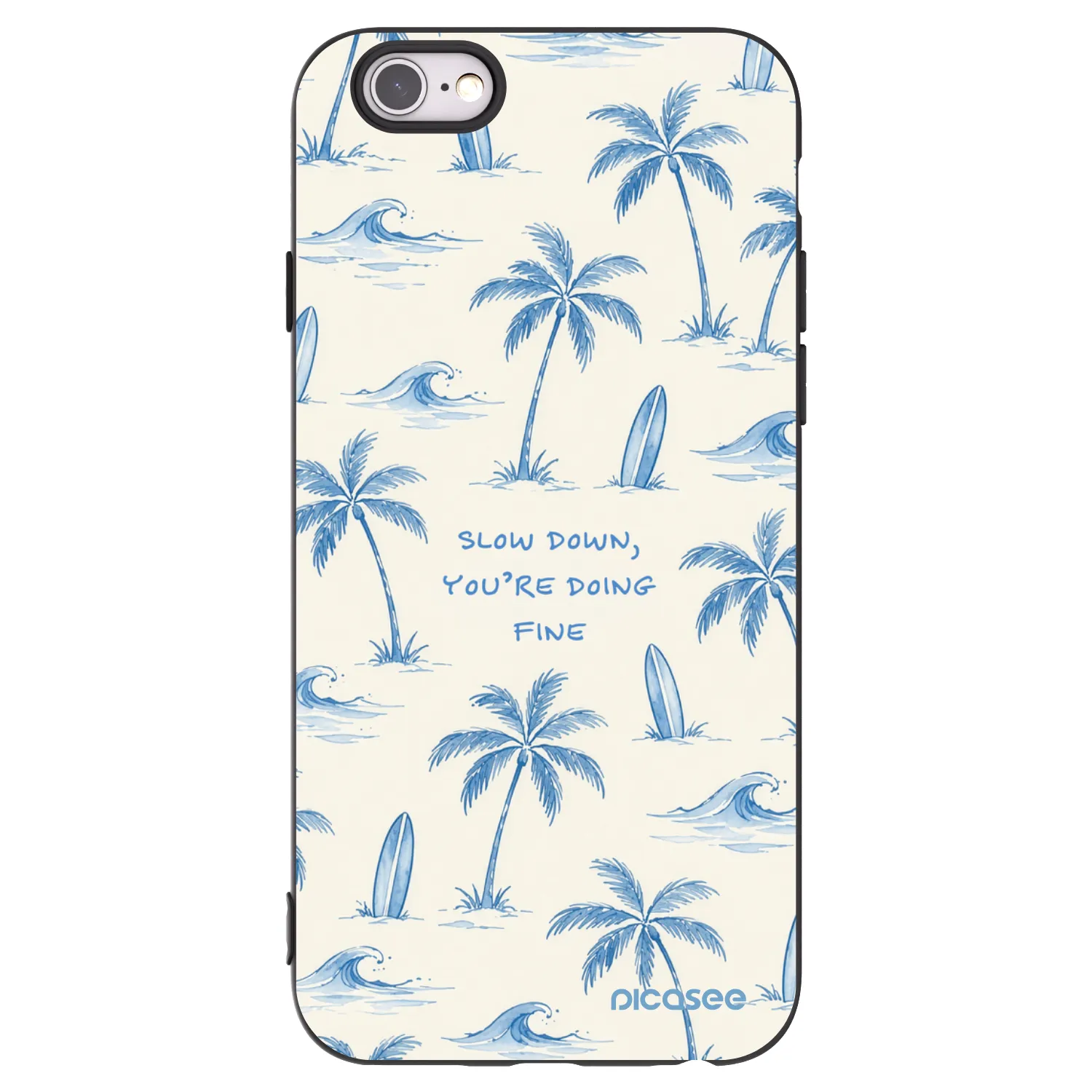 Picasee silikonski črni ovitek za Apple iPhone 6/6S - Slow Tide