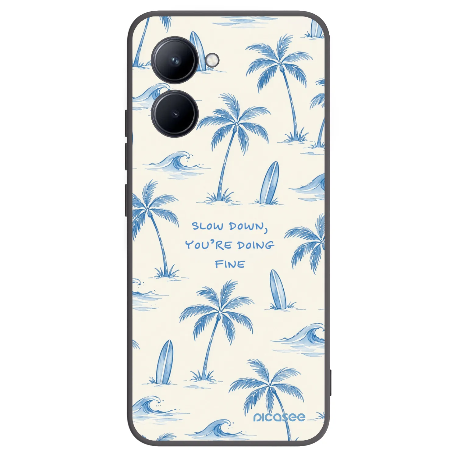 Picasee silikonski črni ovitek za Realme C33 (2023) - Slow Tide