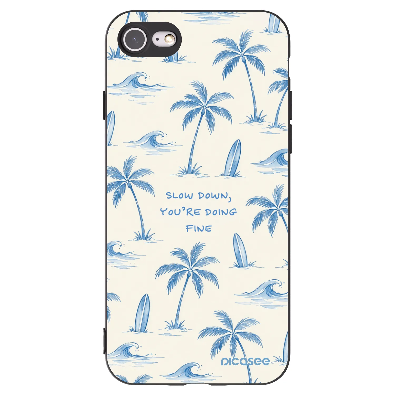 Picasee silikonski črni ovitek za Apple iPhone 8 - Slow Tide
