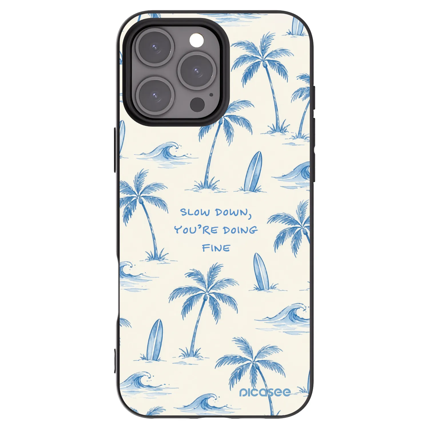 Picasee silikonski črni ovitek za Apple iPhone 16 Pro Max - Slow Tide