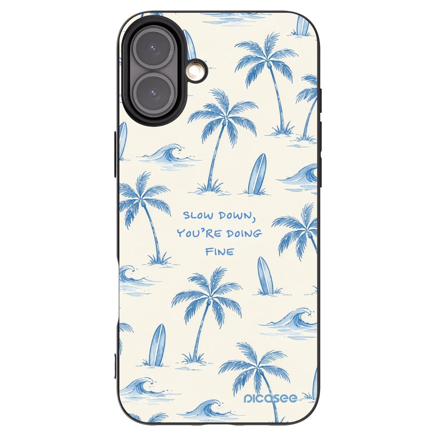 Picasee silikonski črni ovitek za Apple iPhone 16 Plus - Slow Tide
