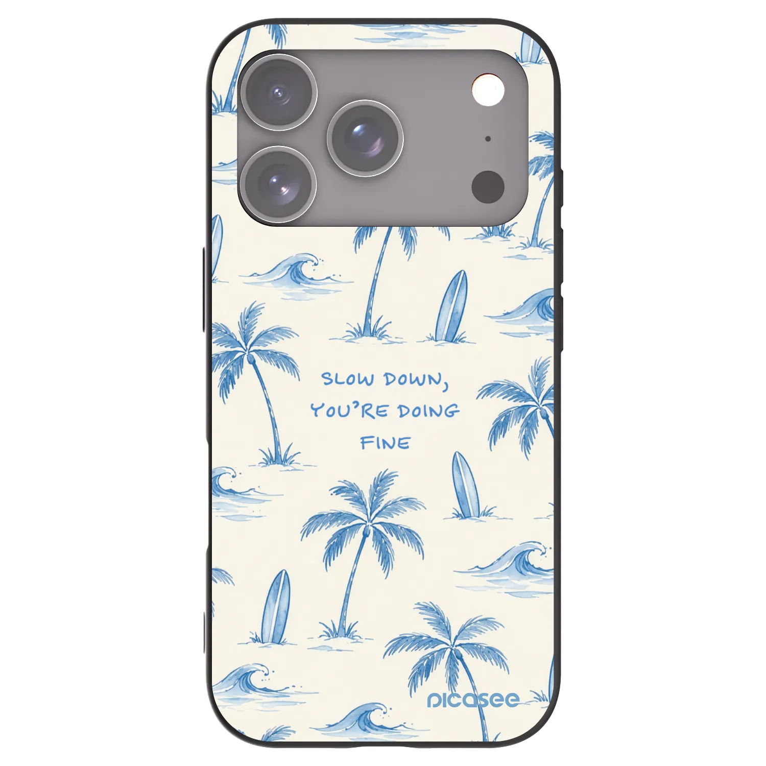 Picasee silikonski črni ovitek za Apple iPhone 17 Pro - Slow Tide