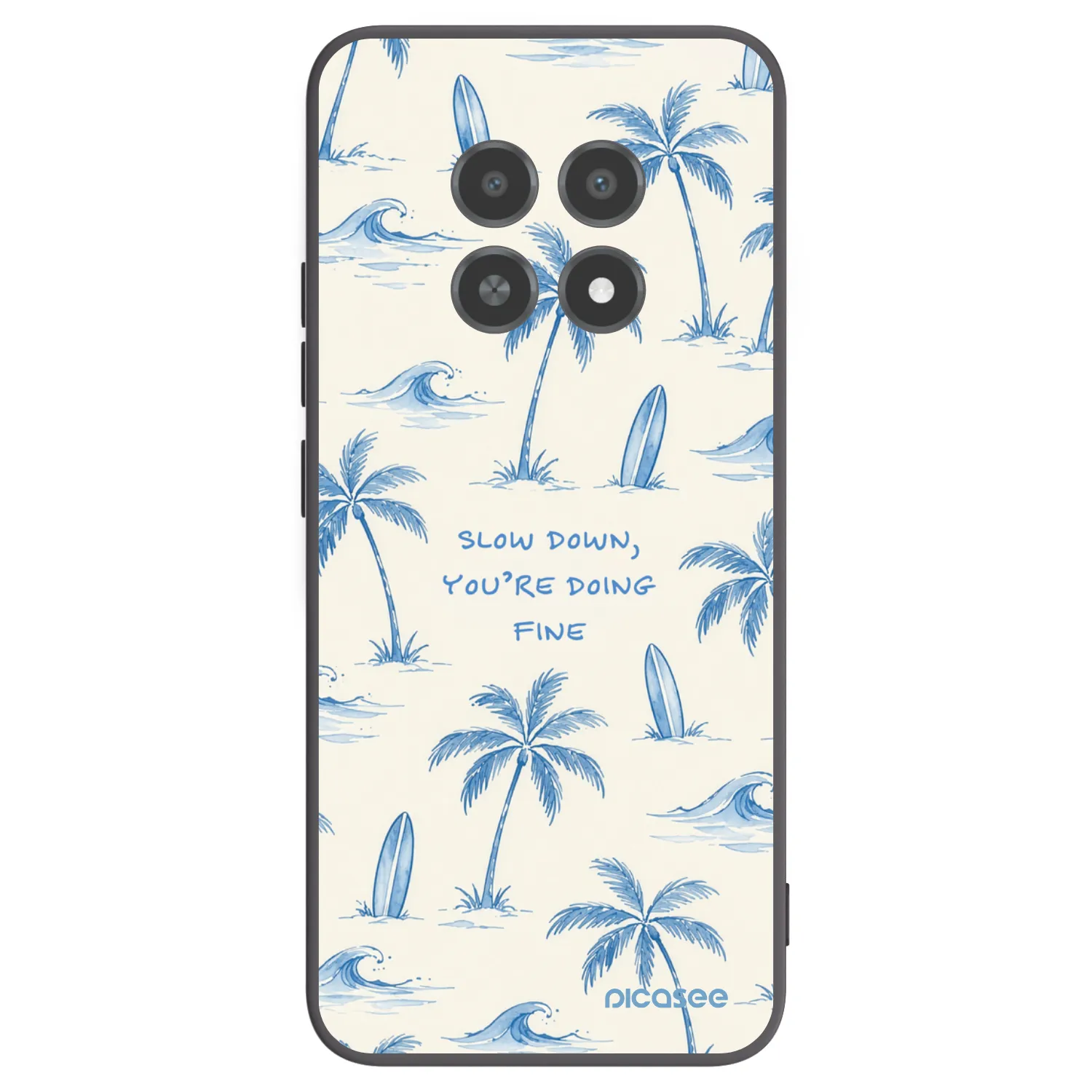 Picasee silikonski črni ovitek za Realme 12X - Slow Tide