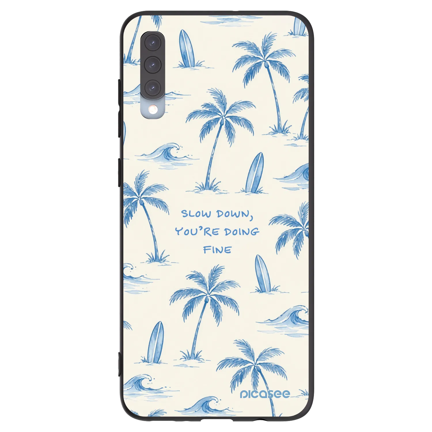 Picasee silikonski črni ovitek za Samsung Galaxy A70 A705F - Slow Tide