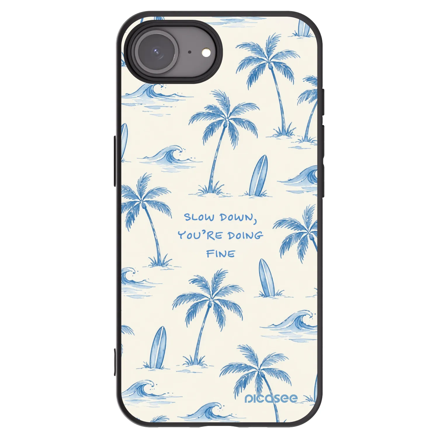 Picasee silikonski črni ovitek za Apple iPhone 17e - Slow Tide