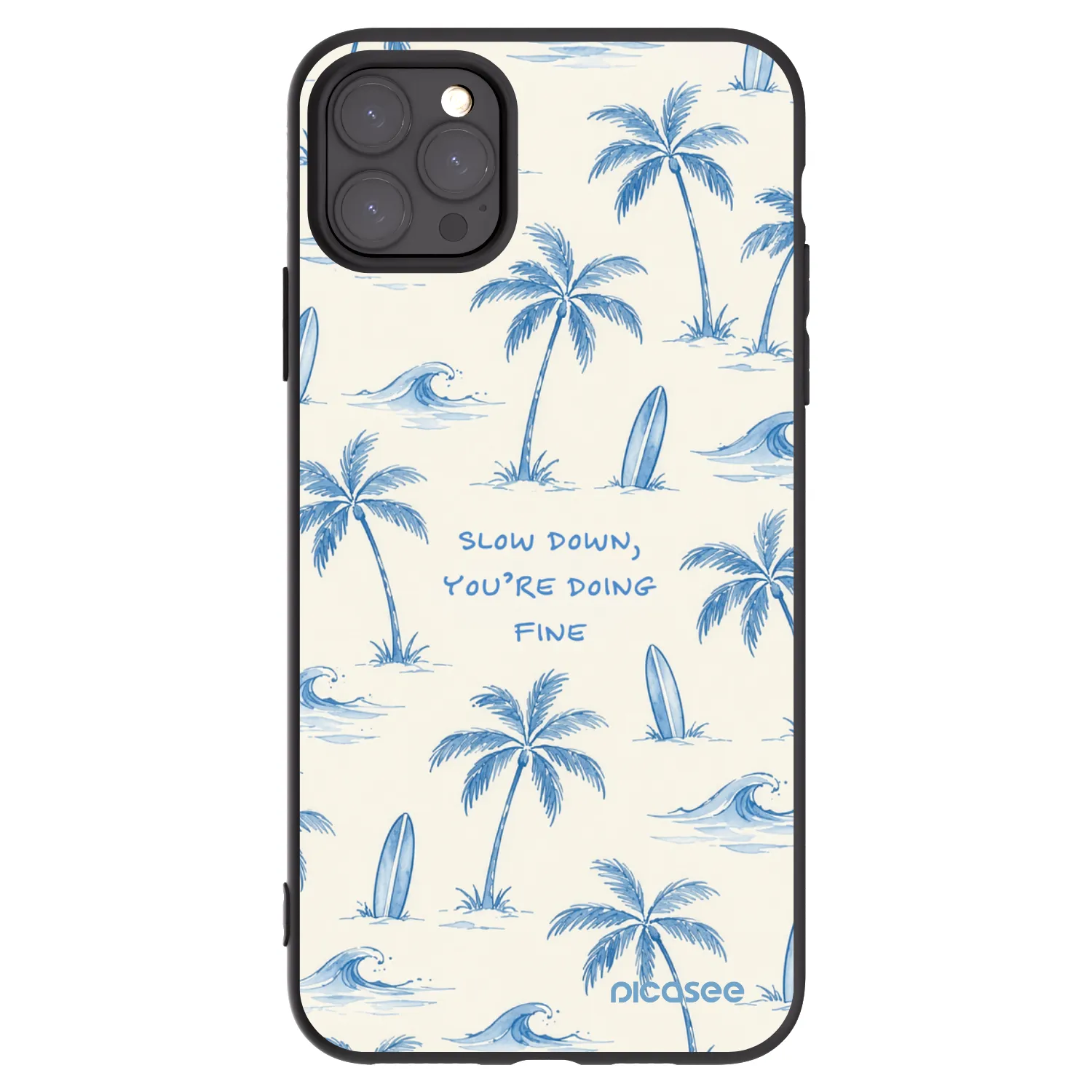 Picasee silikonski črni ovitek za Apple iPhone 11 Pro Max - Slow Tide