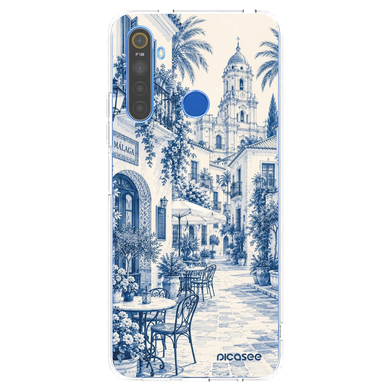 Picasee silikonski prozorni ovitek za Realme 5 - Calle Azul