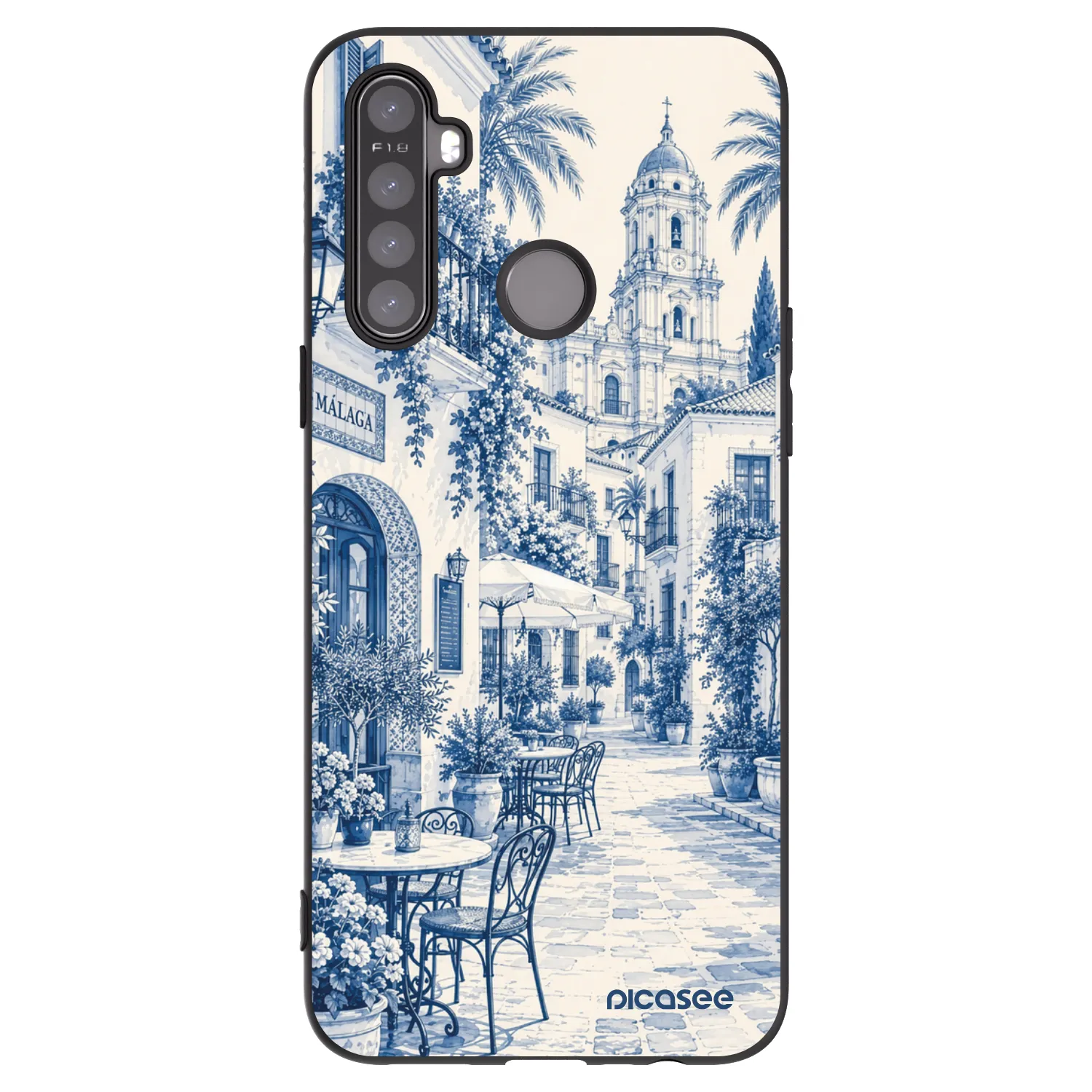Picasee silikonski črni ovitek za Realme 5 - Calle Azul