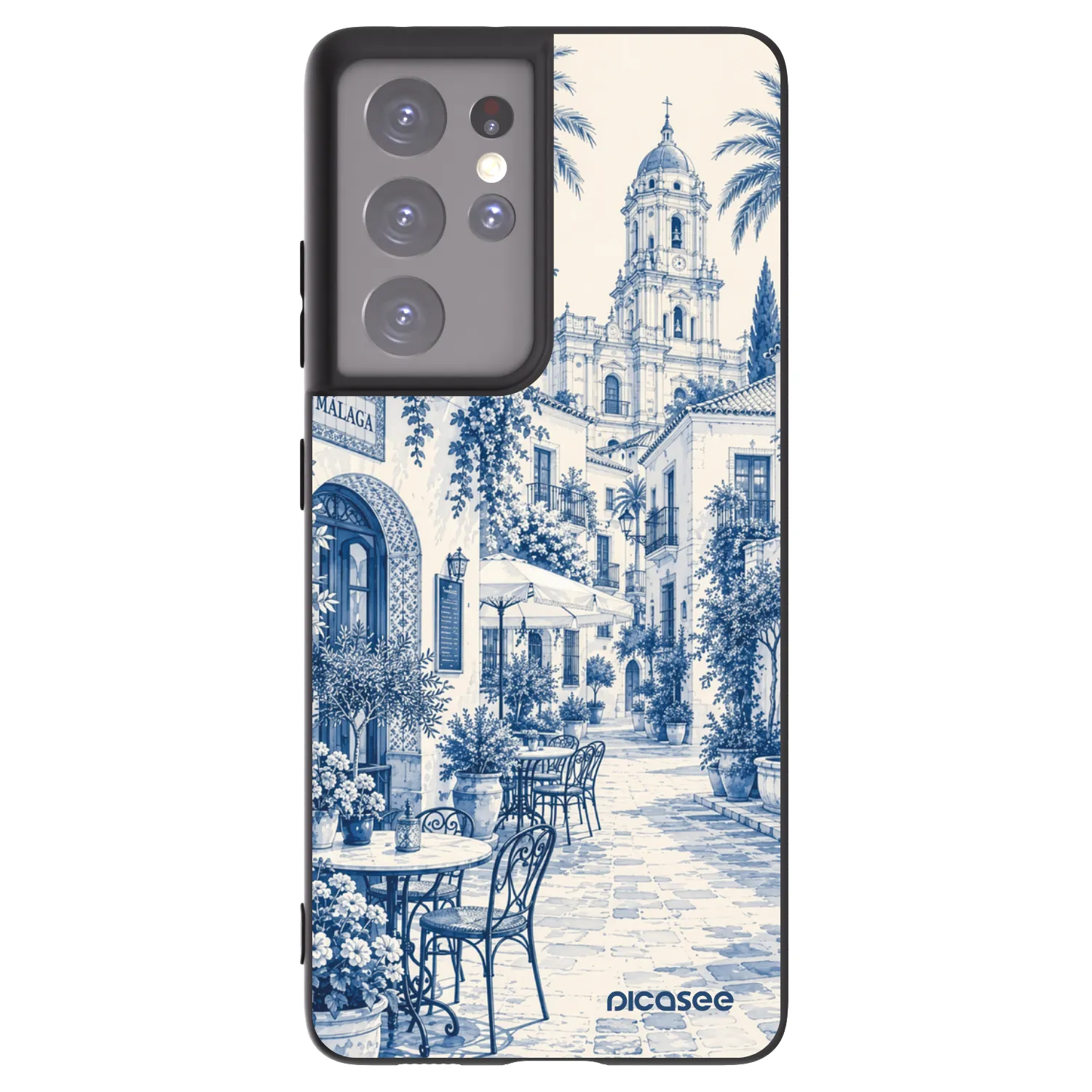 Picasee silikonski črni ovitek za Samsung Galaxy S21 Ultra 5G G998B - Calle Azul