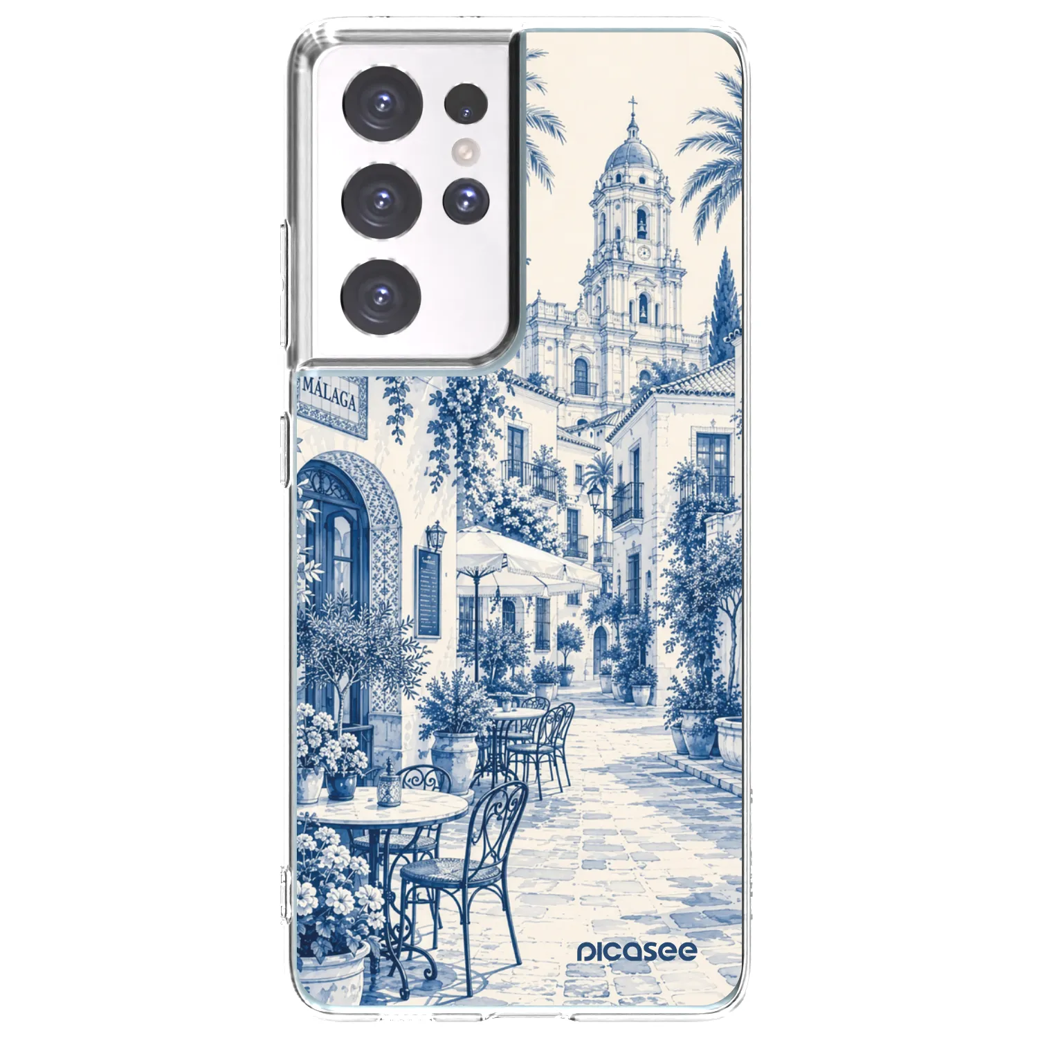 Picasee silikonski prozorni ovitek za Samsung Galaxy S21 Ultra 5G G998B - Calle Azul