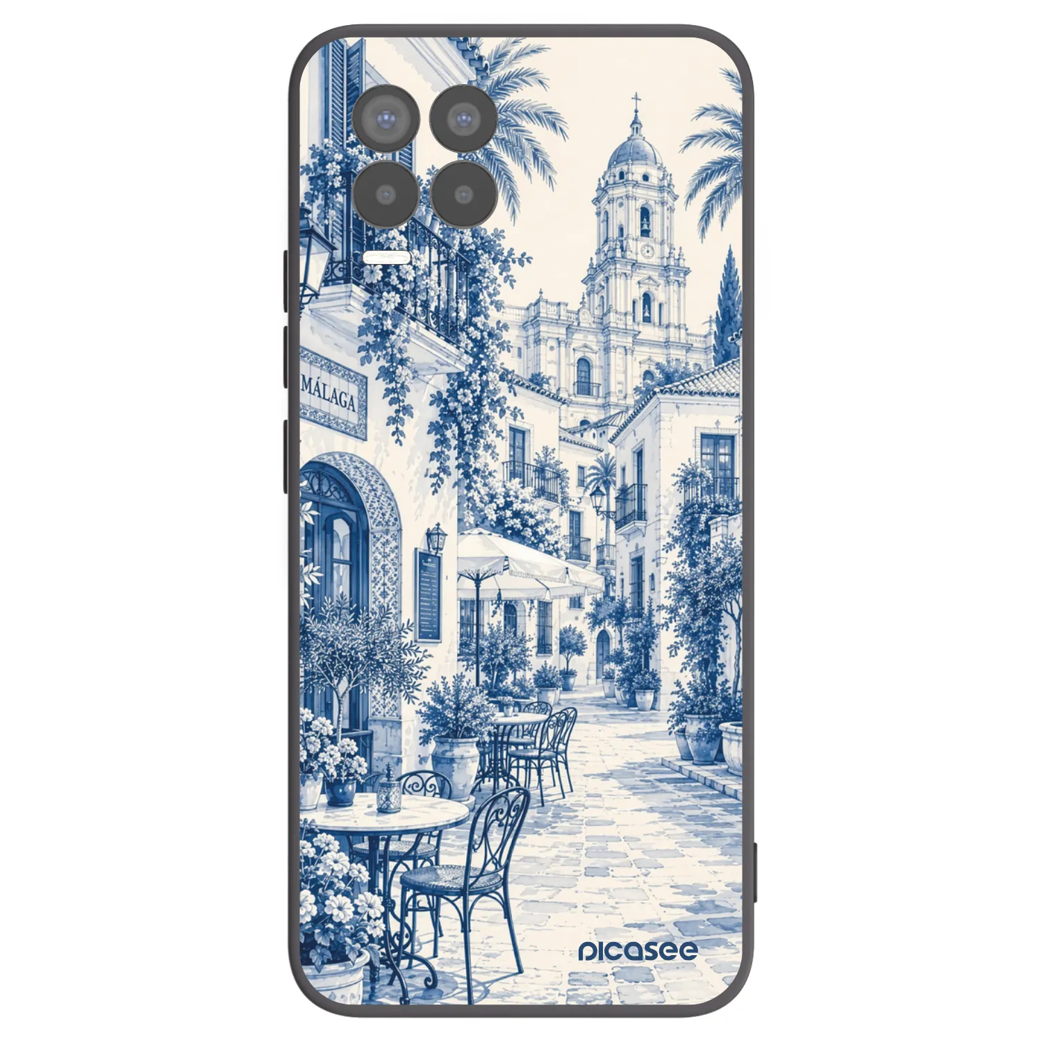 Picasee silikonski črni ovitek za Realme 8 4G - Calle Azul