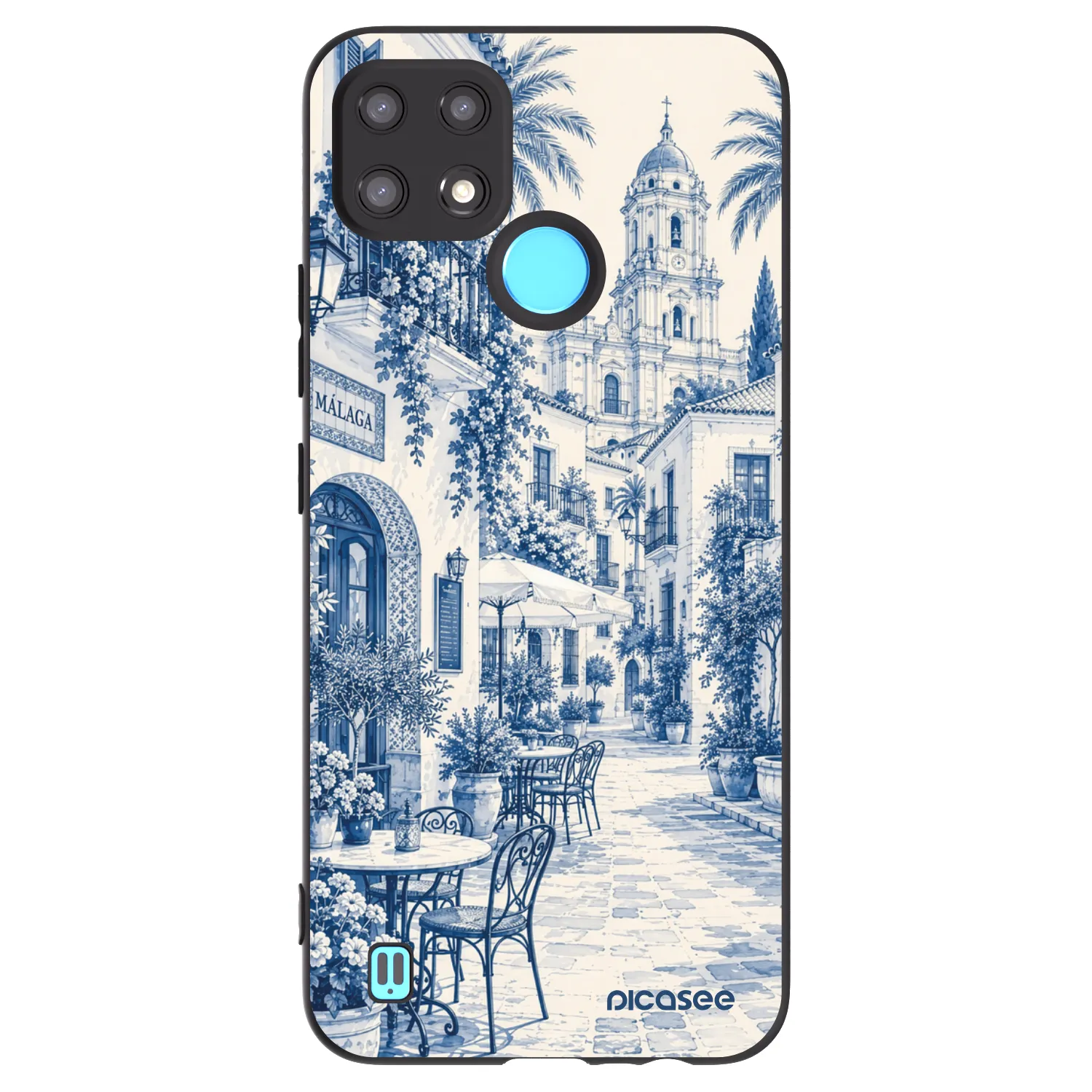 Picasee silikonski črni ovitek za Realme C21 - Calle Azul