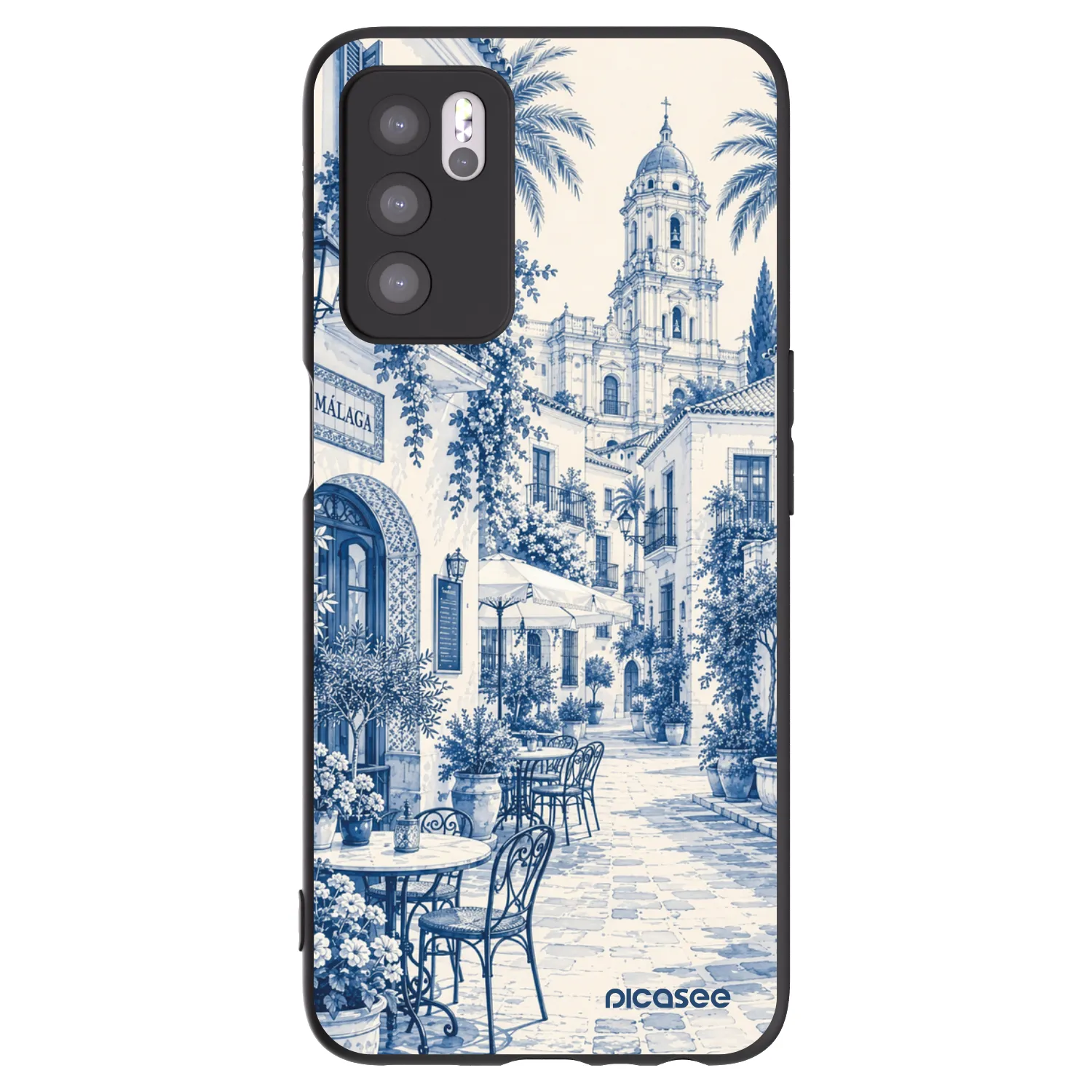 Picasee silikonski črni ovitek za OPPO A16s - Calle Azul