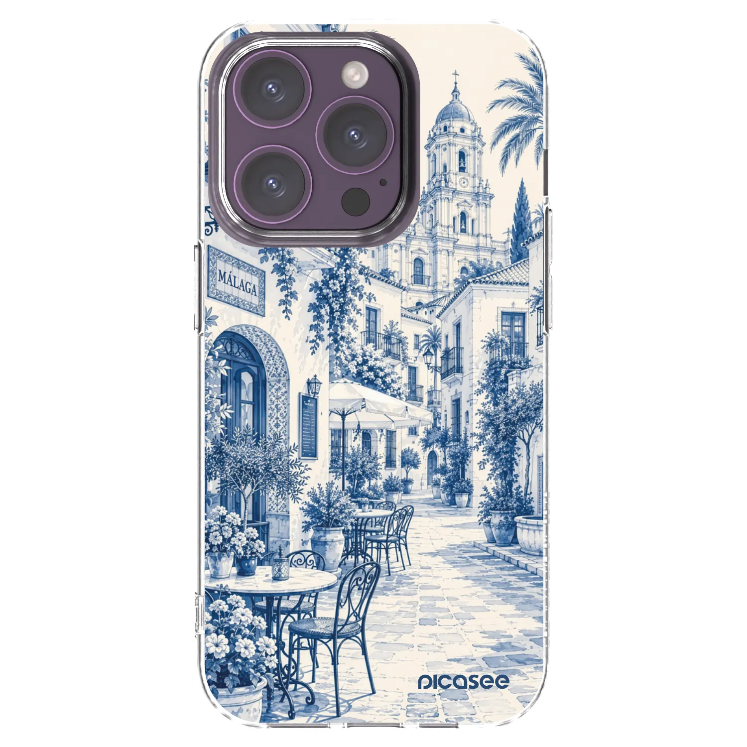 Picasee silikonski prozorni ovitek za Apple iPhone 14 Pro - Calle Azul