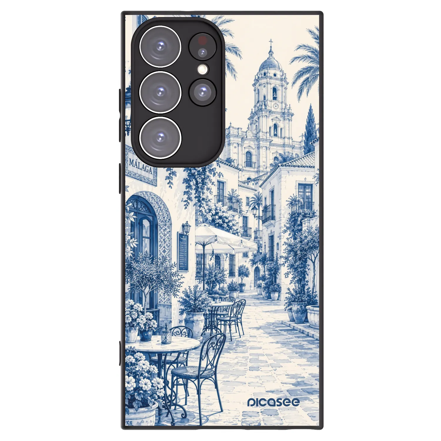 Picasee silikonski črni ovitek za Samsung Galaxy S23 Ultra 5G - Calle Azul