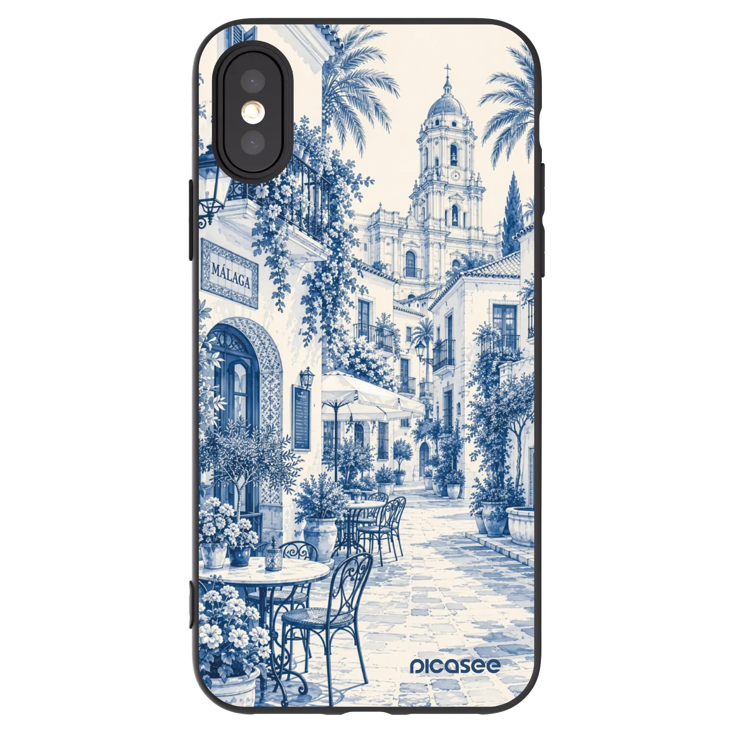Picasee silikonski črni ovitek za Apple iPhone X/XS - Calle Azul