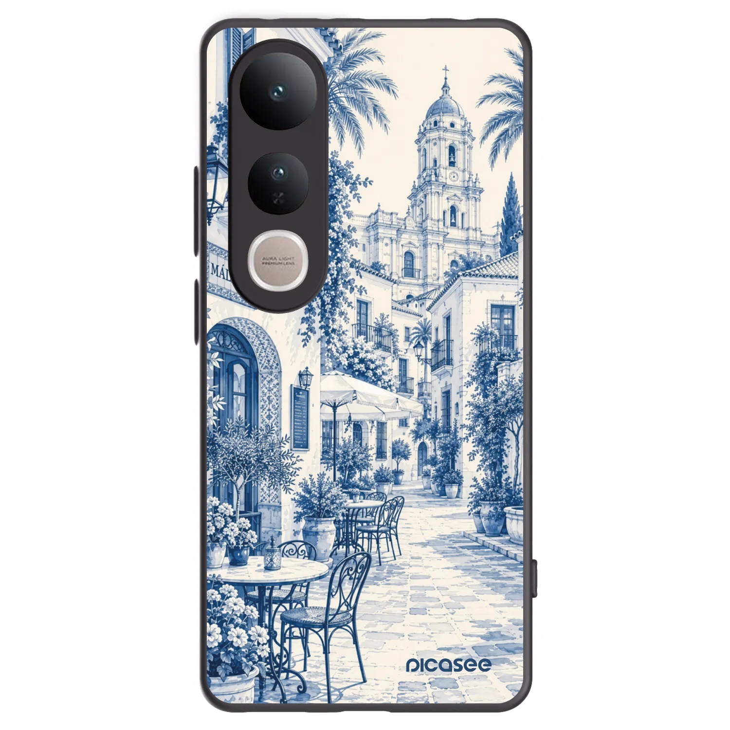 Picasee silikonski črni ovitek za Vivo V50 Lite 5G - Calle Azul