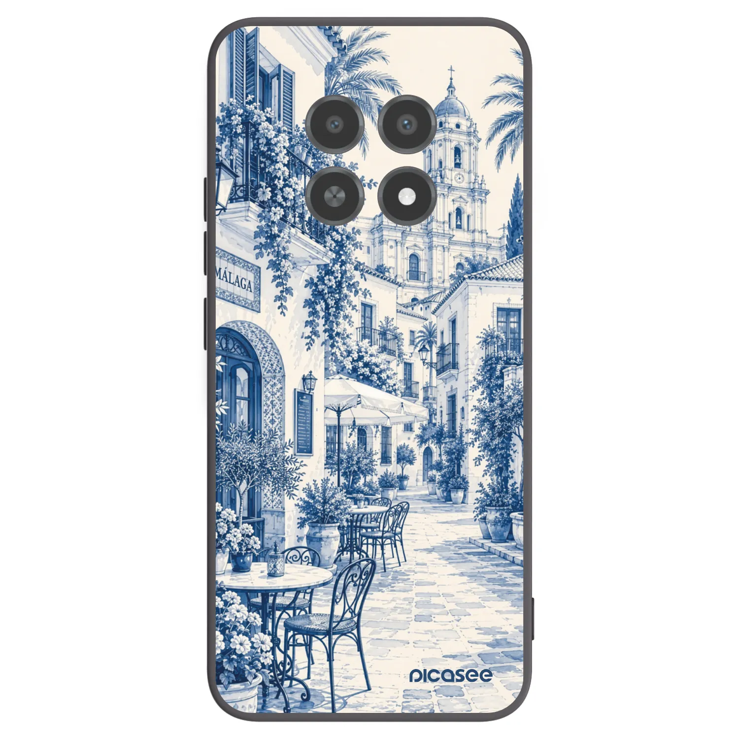 Picasee silikonski črni ovitek za Realme 12X - Calle Azul