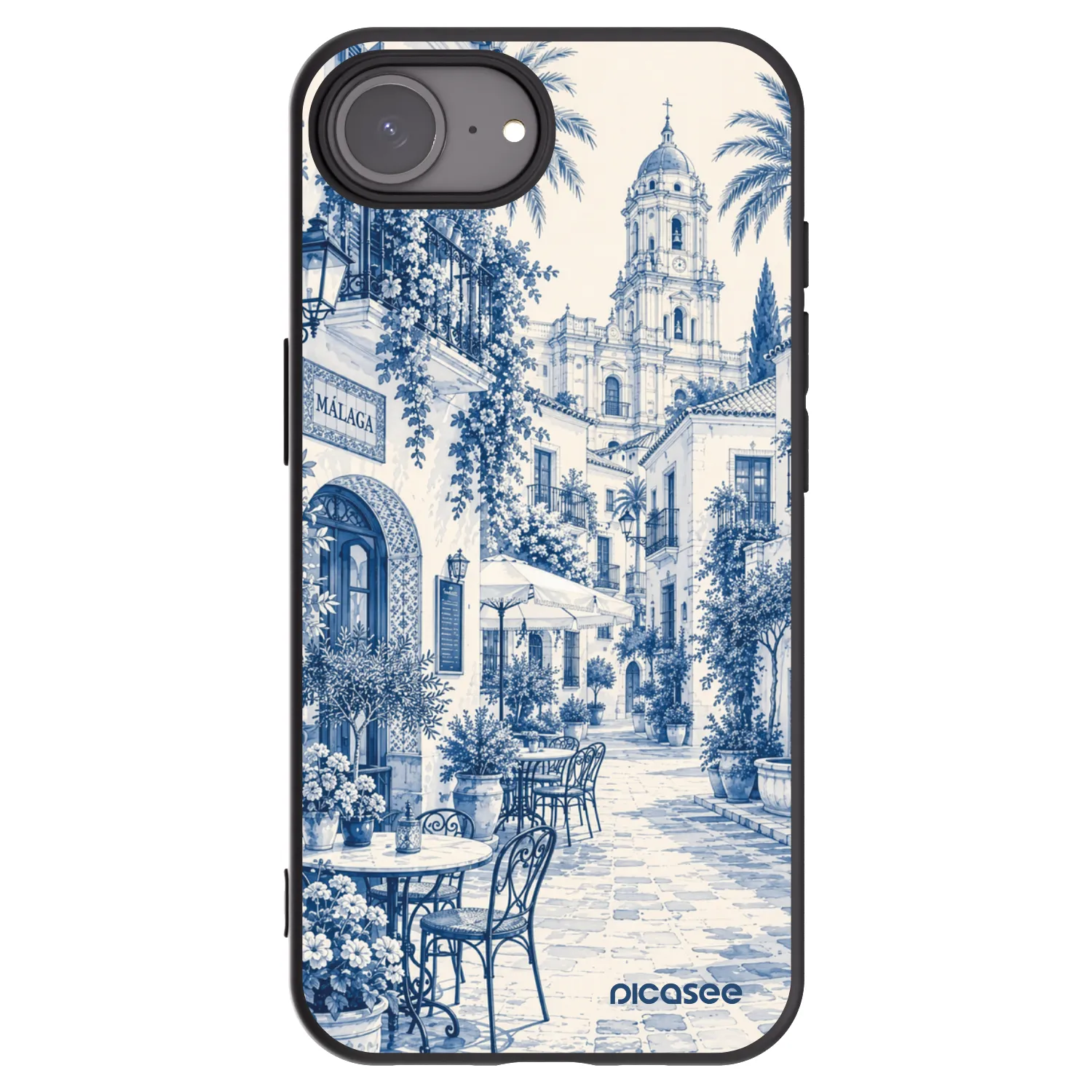 Picasee silikonski črni ovitek za Apple iPhone 17e - Calle Azul