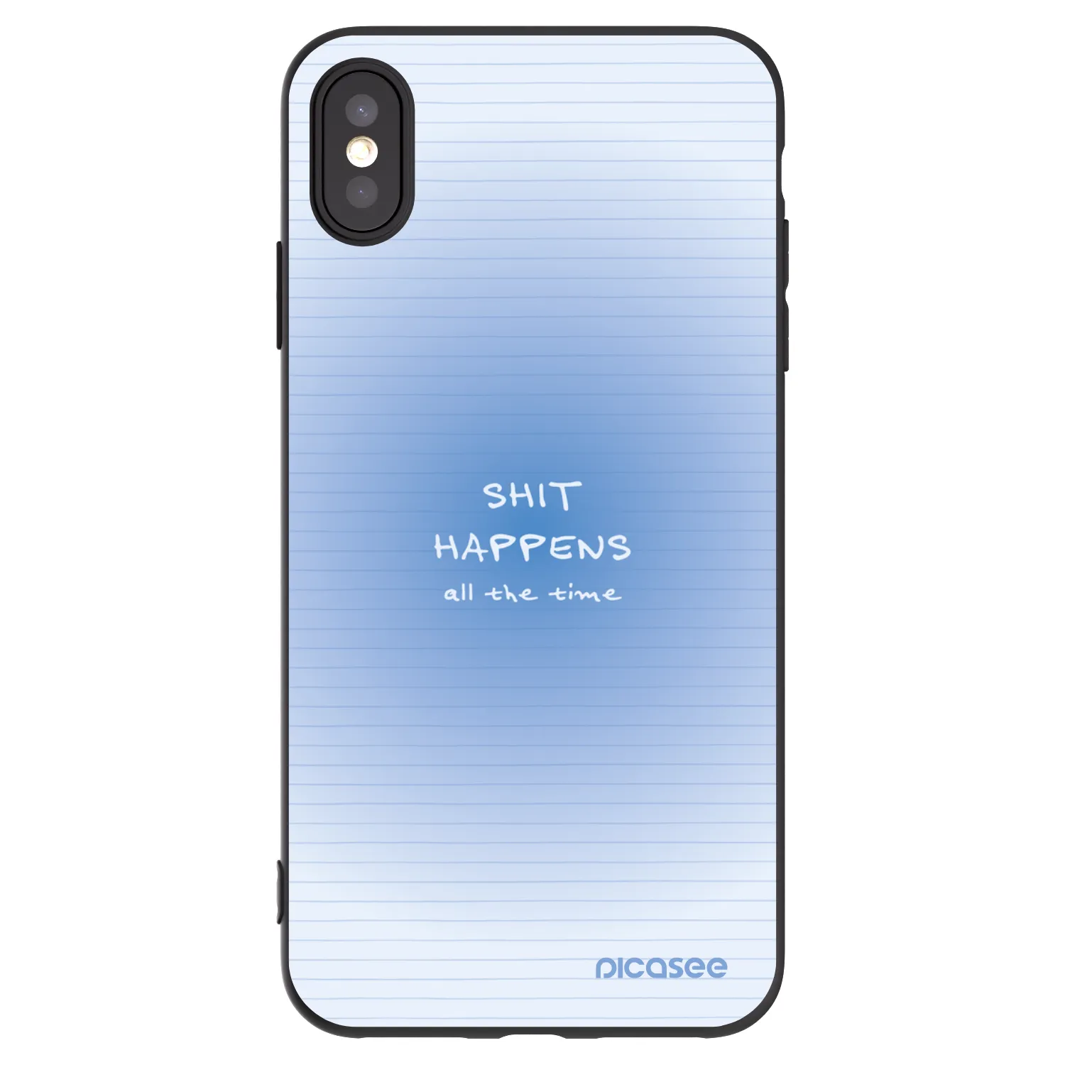 Picasee silikonski črni ovitek za Apple iPhone XS Max - Oops Memo