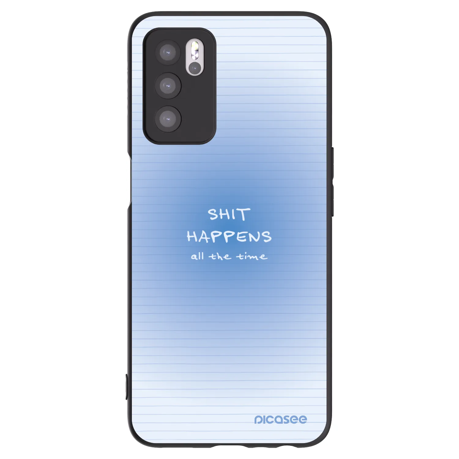 Picasee silikonski črni ovitek za OPPO A16 - Oops Memo