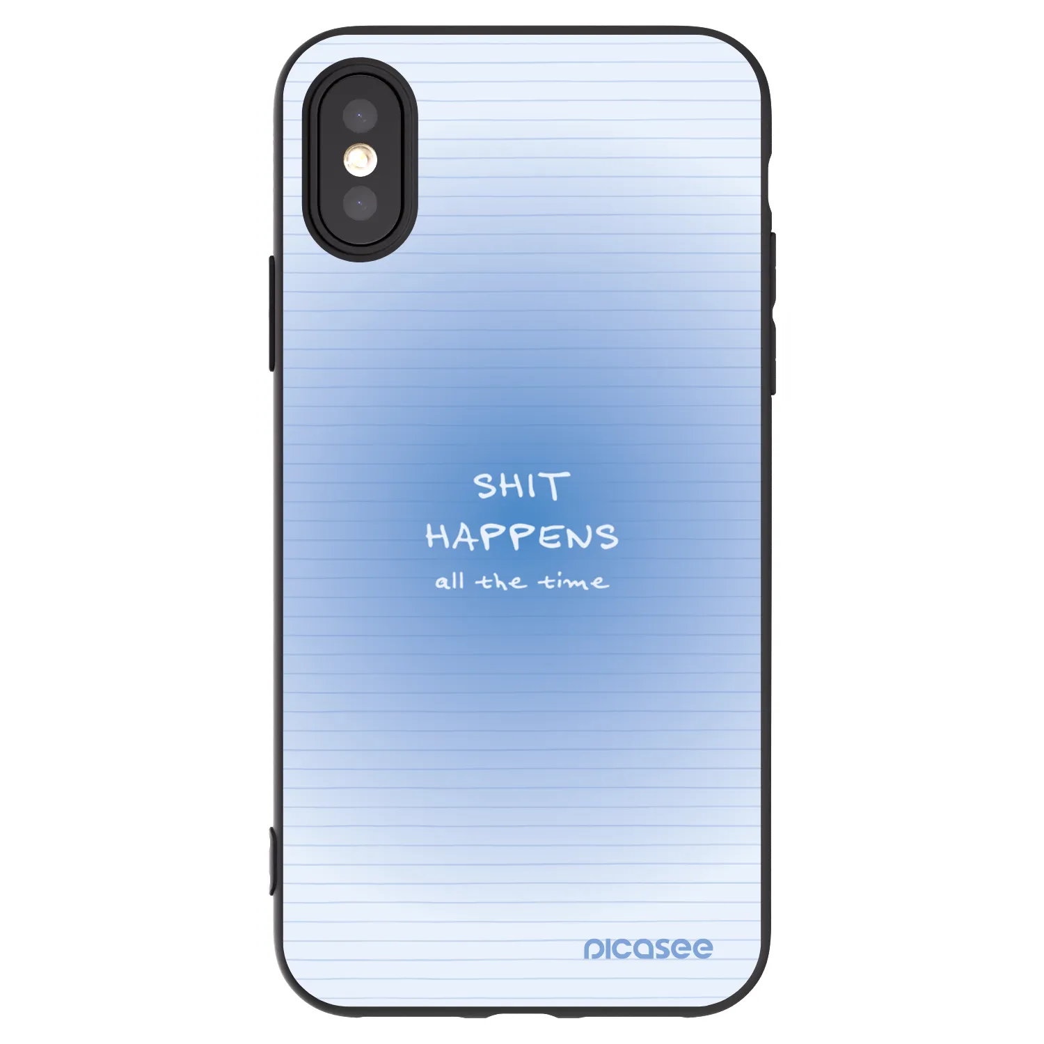 Picasee silikonski črni ovitek za Apple iPhone X/XS - Oops Memo