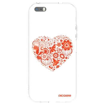 Picasee silikonski prozorni ovitek za Apple iPhone 5/5S/SE - Big heart