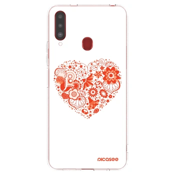 Picasee silikonski prozorni ovitek za Samsung Galaxy A20s - Big heart
