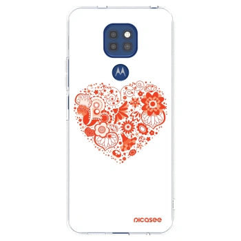 Picasee silikonski prozorni ovitek za Motorola Moto G9 Play - Big heart