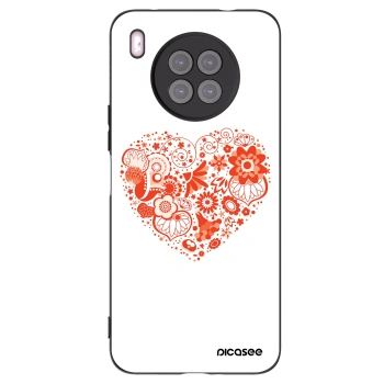 Picasee silikonski črni ovitek za Huawei Nova 8i - Big heart