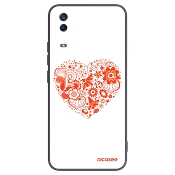 Picasee silikonski črni ovitek za Vivo Y11s - Big heart