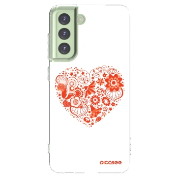 Picasee silikonski prozorni ovitek za Samsung Galaxy S21 FE 5G - Big heart
