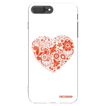 Picasee silikonski prozorni ovitek za Apple iPhone 8 Plus - Big heart
