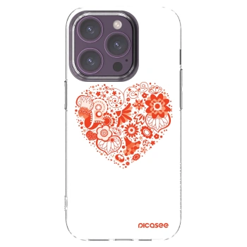 Picasee silikonski prozorni ovitek za Apple iPhone 14 Pro - Big heart