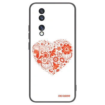 Picasee silikonski črni ovitek za Honor 70 - Big heart