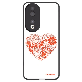 Picasee silikonski črni ovitek za Honor 90 5G - Big heart