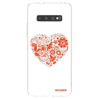 Picasee silikonski prozorni ovitek za Samsung Galaxy S10 Plus G975 - Big heart