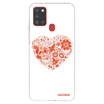 Picasee silikonski prozorni ovitek za Samsung Galaxy A21s - Big heart
