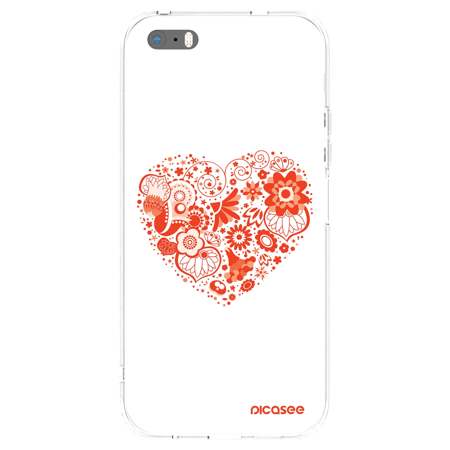 Picasee silikonski prozorni ovitek za Apple iPhone 5/5S/SE - Big heart