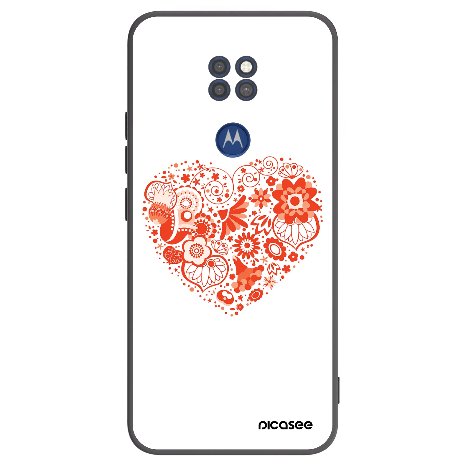 Picasee silikonski črni ovitek za Motorola Moto G9 Play - Big heart