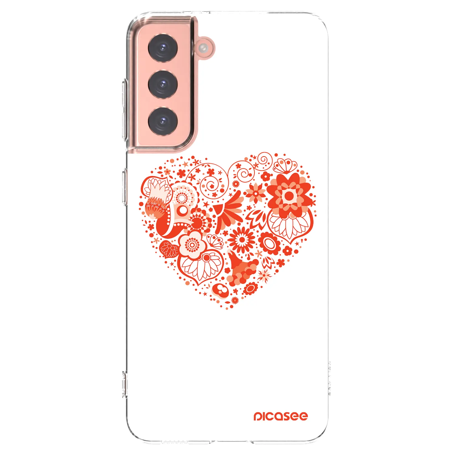 Picasee silikonski prozorni ovitek za Samsung Galaxy S21 5G G991B - Big heart