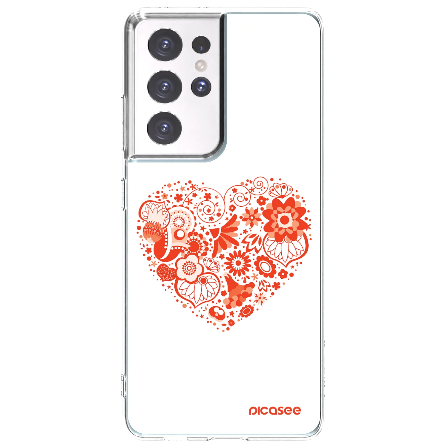 Picasee silikonski prozorni ovitek za Samsung Galaxy S21 Ultra 5G G998B - Big heart